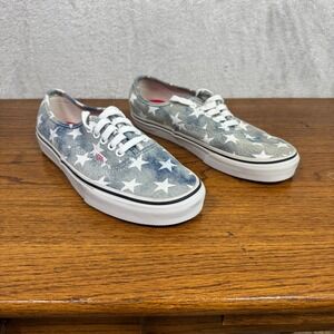 Vans Authentic Star Print Denim Low Top Sneakers Women US 9 Skater Athletic